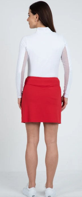 IBKUL Solid Layered Skort 16" in Holiday Red