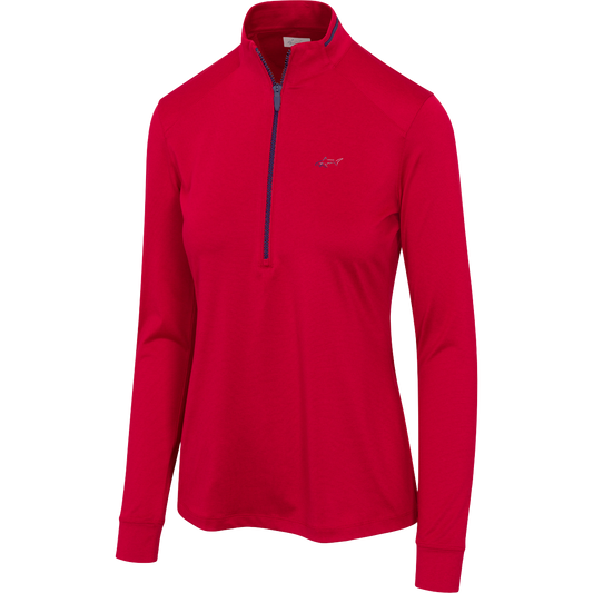 Greg Norman LONG SLEEVE Leaderboard Half-Zip Polo (Multiple Colors)