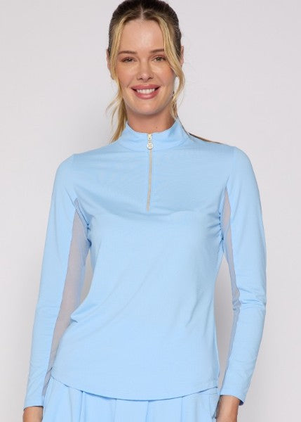 G Lifestyle Quarter Zip Sun Protection Long Sleeve Top (Multiple Colors)