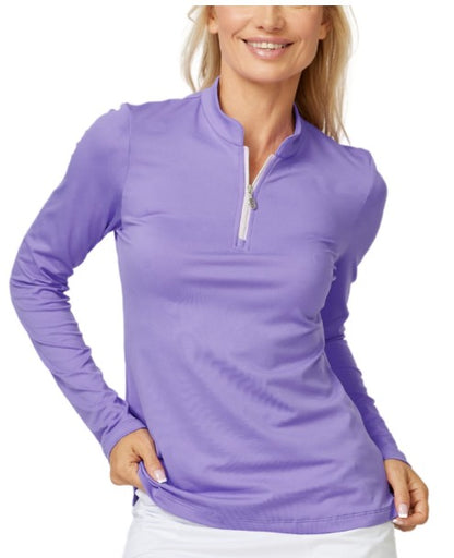 Sofibella UV Pique Zip Long Sleeve Top V2 (Multiple Colors)