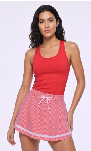 Lucky in Love High Waist Seersucker Skirt 14" (Multiple Colors)