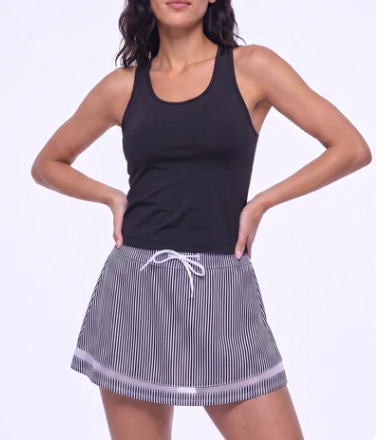 Lucky in Love High Waist Seersucker Skirt 14" (Multiple Colors)