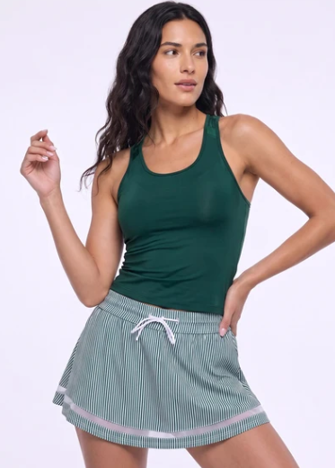 Lucky in Love High Waist Seersucker Skirt 14" (Multiple Colors)
