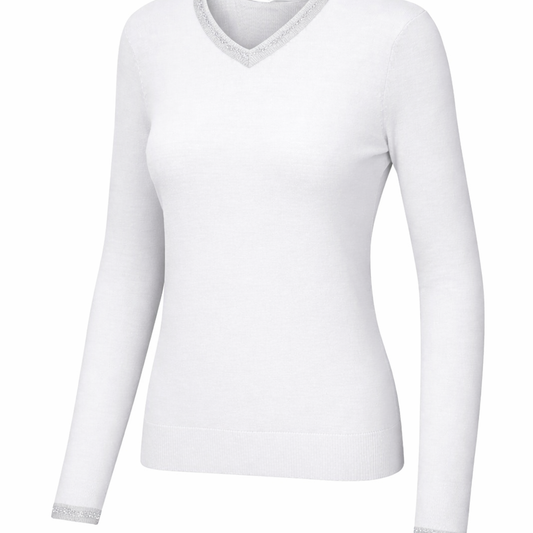 Greg Norman Lurex Tipped V-Neck Sweater (Multiple Colors)