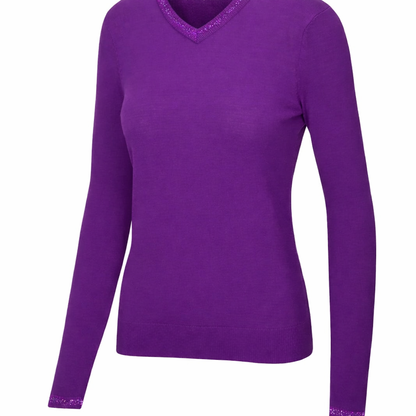 Greg Norman Lurex Tipped V-Neck Sweater (Multiple Colors)