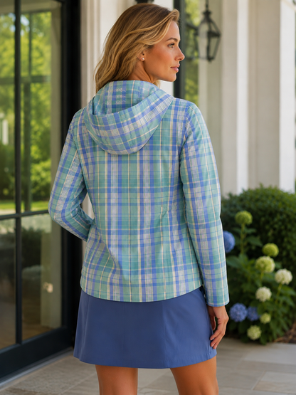 Ralph Lauren RLX Plaid Hooded Full-Zip Jacket