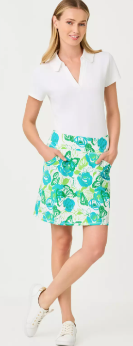 LILLY PULITZER Maryana Skort 17" in Resort White Monarch Rose