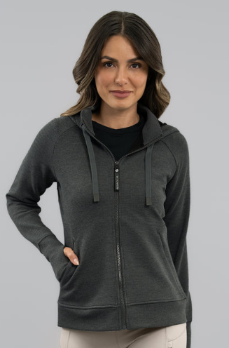 IBKUL Micro Waffle Knit Zip Hoody Jacket (Multiple Colors)