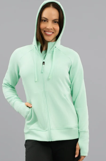 IBKUL Micro Waffle Knit Zip Hoody Jacket (Multiple Colors)
