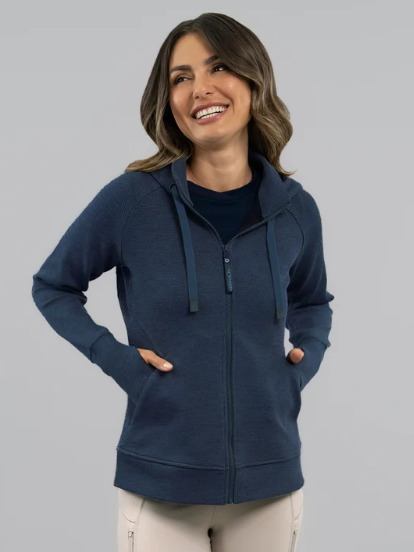 IBKUL Micro Waffle Knit Zip Hoody Jacket (Multiple Colors)