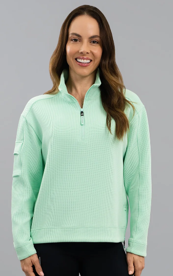 IBKUL Micro Waffle Knit 1/4 Zip Pullover (Multiple Colors)