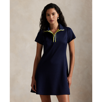 Ralph Lauren RLX SHORT-SLEEVE HEAVYWEIGHT PIQUE KNIT PLACKET DAY DRESS