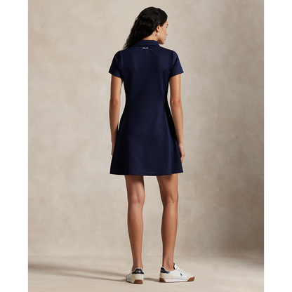 Ralph Lauren RLX SHORT-SLEEVE HEAVYWEIGHT PIQUE KNIT PLACKET DAY DRESS
