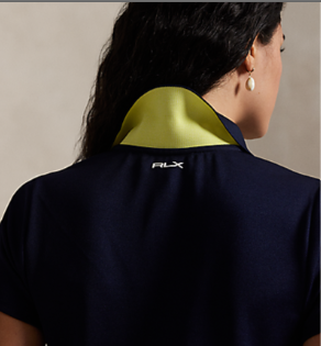 Ralph Lauren RLX SHORT-SLEEVE HEAVYWEIGHT PIQUE KNIT PLACKET DAY DRESS