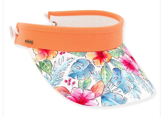Sun N Sand Adjustable Coil Visor Orange Bouquet
