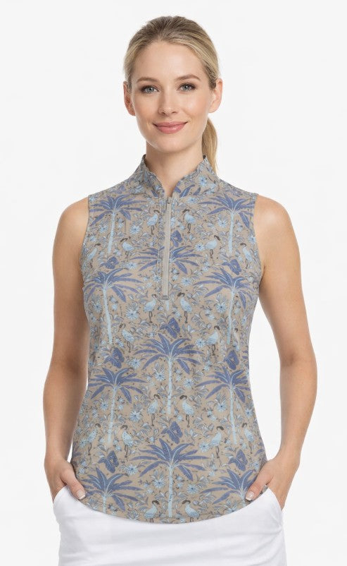 GREYSON Palma Sleeveless Vesta Mock Neck Top