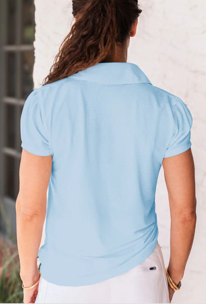 The Bubble Parker Solid Short Sleeve Top (Multiple Colors)