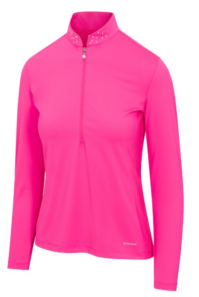 Greg Norman ML75 MICROLUX PEARL-STUDDED LONG SLEEVE POLO (Multiple Colors)