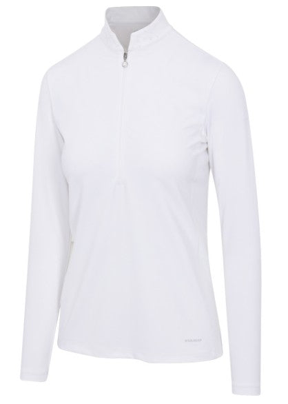 Greg Norman ML75 MICROLUX PEARL-STUDDED LONG SLEEVE POLO (Multiple Colors)