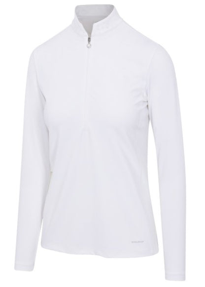 Greg Norman ML75 MICROLUX PEARL-STUDDED LONG SLEEVE POLO (Multiple Colors)