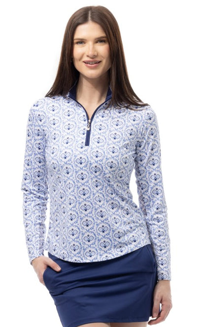 SanSoleil SolCool Longsleeve Print Mock