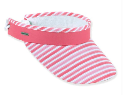 Sun N Sand Adjustable Coil Visor Striped (Multiple Colors)