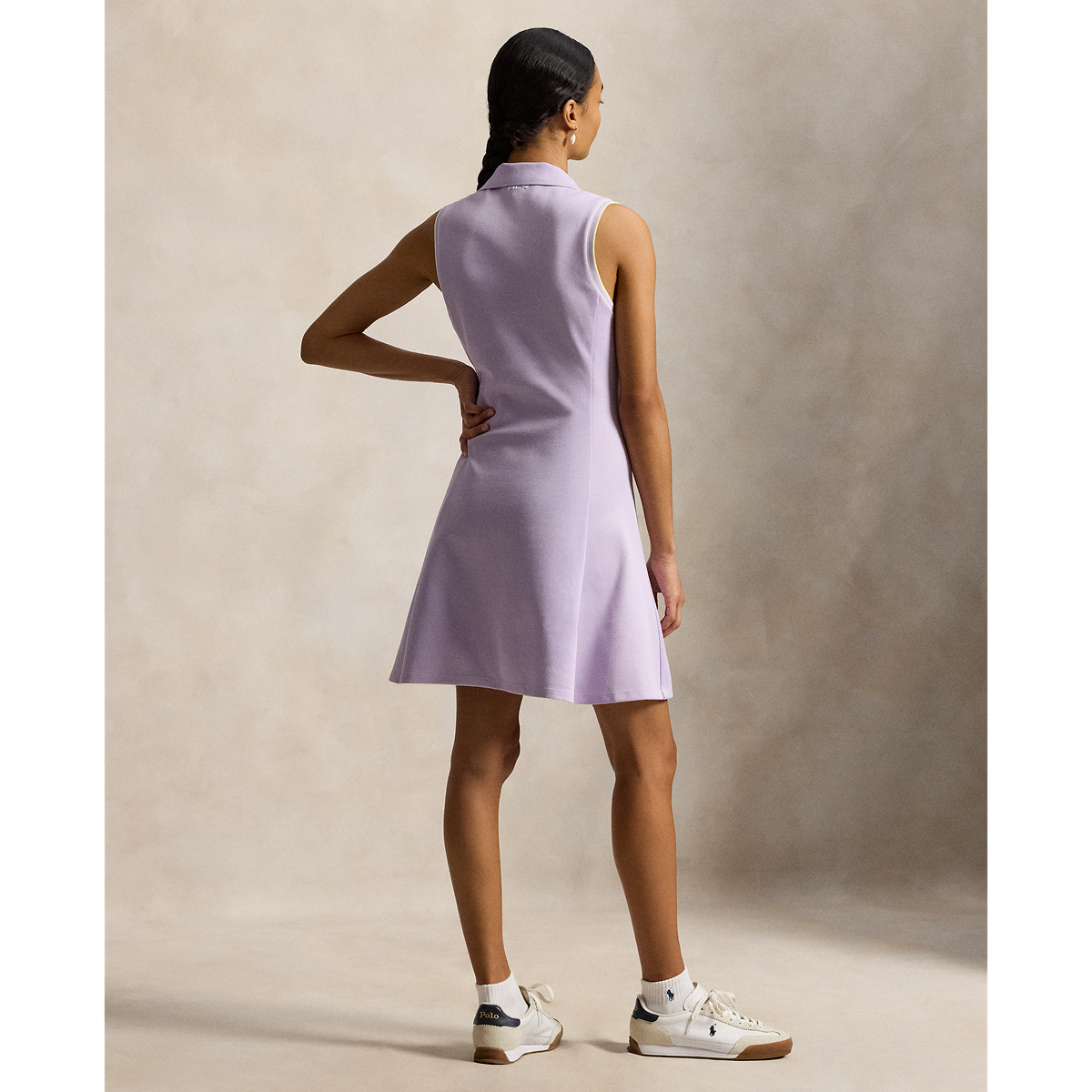 Ralph Lauren RLX SLEEVELESS HEAVYWEIGHT PIQUE 1/4 ZIP POLO DAY DRESS 36"
