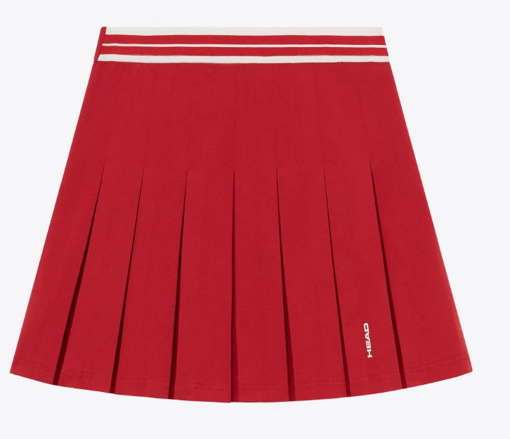 HEAD GOLF Pleat Skirt in Red