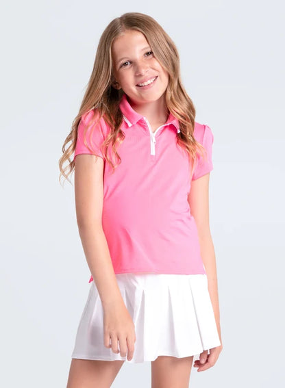 Lucky in Love Youth Pleated Polo Short Sleeve