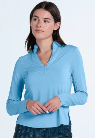 Lucky in Love Pleated Placket Long Sleeve (Multiple Colors)