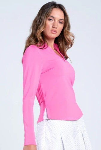Lucky in Love Pleated Placket Long Sleeve (Multiple Colors)
