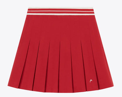 HEAD GOLF Pleat Skirt in Red