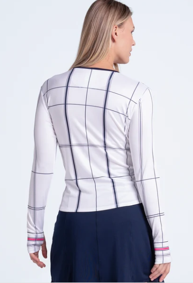 Lucky in Love PREPPY GOLF PLEASE Prep Plaid Long Sleeve Top