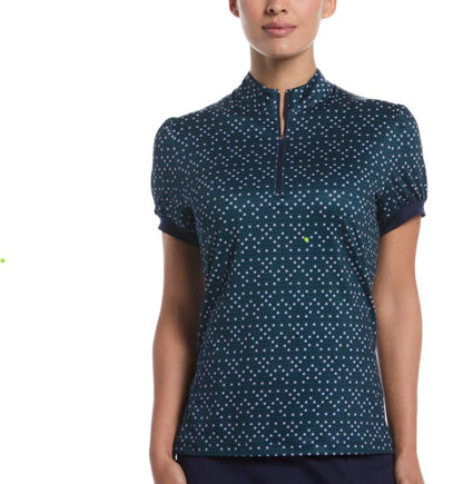 Callaway Apparel Tab-Waist Relaxed Fit Puff Sleeve Polo