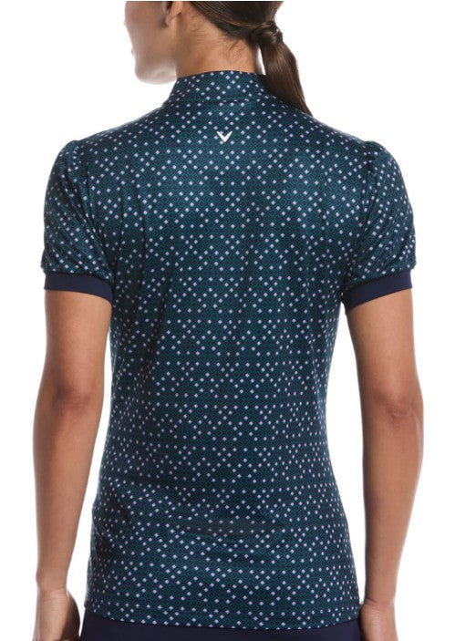 Callaway Apparel Tab-Waist Relaxed Fit Puff Sleeve Polo