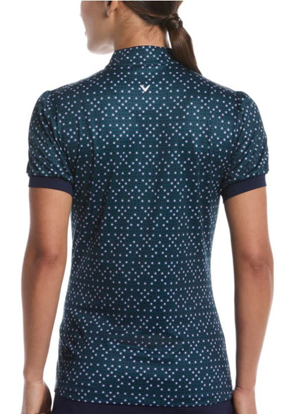 Callaway Apparel Tab-Waist Relaxed Fit Puff Sleeve Polo