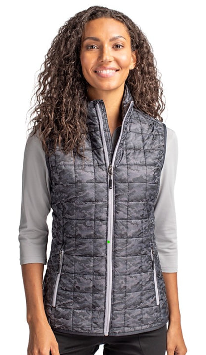 Cutter & Buck Rainier Printed Puffer Full Zip Vest Essentials (Multiple Colors)