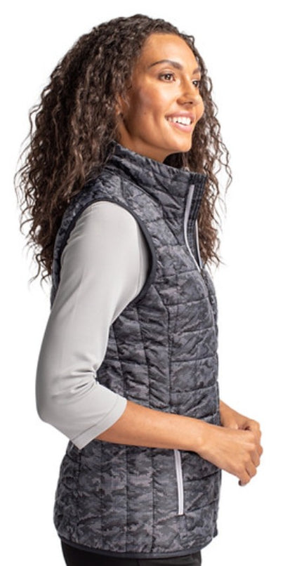 Cutter & Buck Rainier Printed Puffer Full Zip Vest Essentials (Multiple Colors)