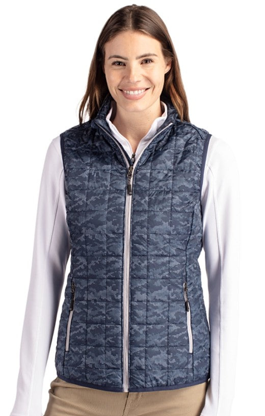 Cutter & Buck Rainier Printed Puffer Full Zip Vest Essentials (Multiple Colors)