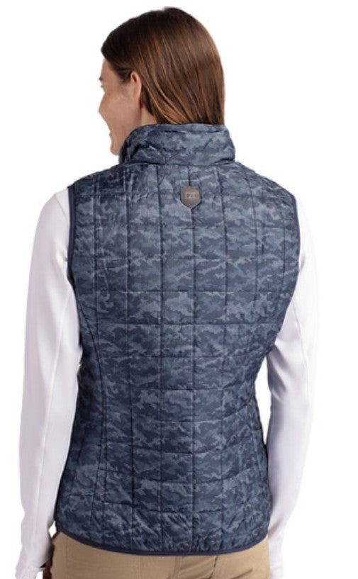 Cutter & Buck Rainier Printed Puffer Full Zip Vest Essentials (Multiple Colors)