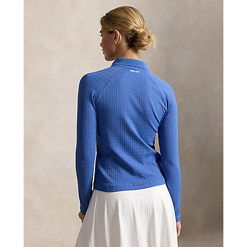 Ralph Lauren RLX LONG-SLEEVE ACTIVE CABLE KNIT COLLARED 1/4 ZIP PULLOVER (Multiple Colors)