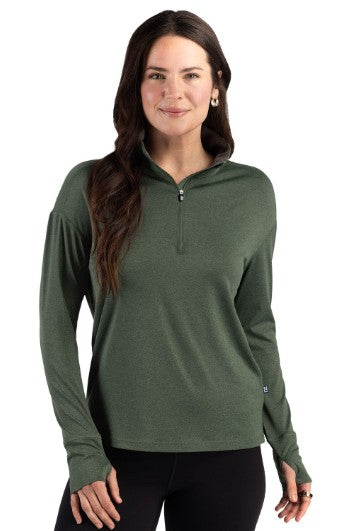 Cutter & Buck Forge Recycled Four-Way Stretch Quarter Zip Long Sleeve Pullover (Multiple Colors)