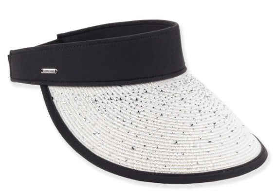 Sun N Sand Rhinestones Hook and Loop Extra Protection Visor 5.25"