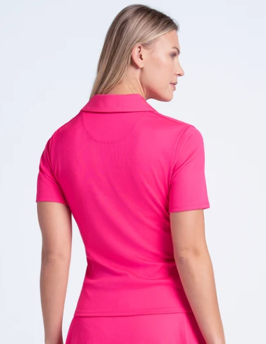 Lucky in Love PREPPY GOLF PLEASE Short Sleeve Rib Line Polo
