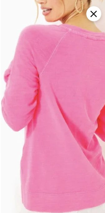 LILLY PULITZER Leeson Cotton Sweatshirt Roxie Long Sleeve