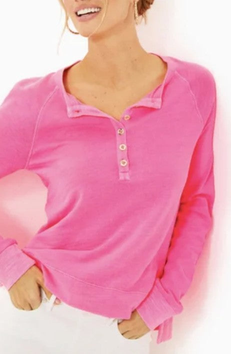 LILLY PULITZER Leeson Cotton Sweatshirt Roxie Long Sleeve