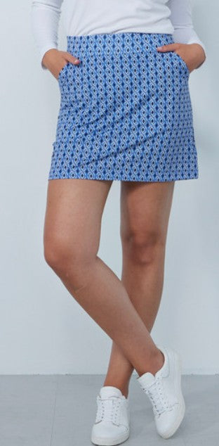 Daily Sport ARTIST Modern Geo Blue Print Skort 18"