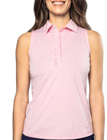 Golftini Sleeveless Ruffle Stretch Polo (Multiple Colors)