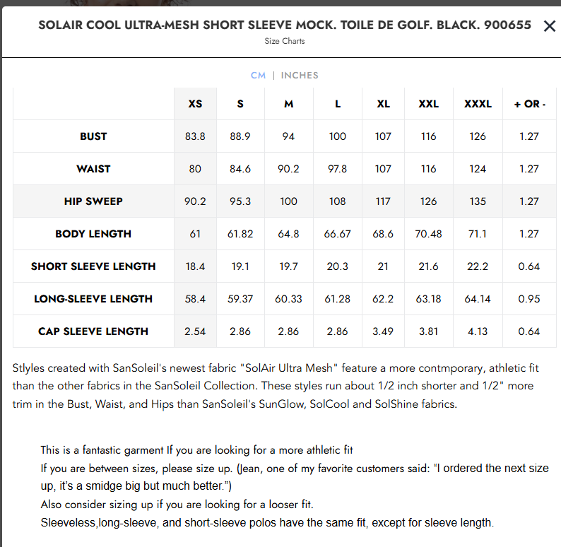 SanSoleil SolAir Cool Ultra-Mesh Short Sleeve Zip Mock (Multiple Colors)