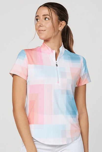Sofibella Shades of Pink Short Sleeve Polo